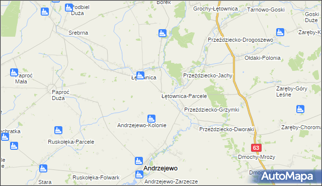 mapa Łętownica-Parcele, Łętownica-Parcele na mapie Targeo