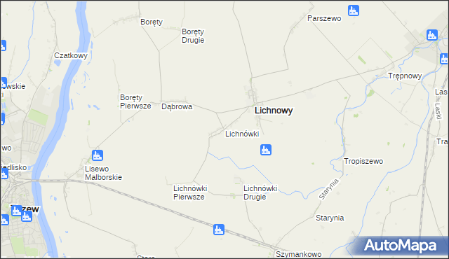 mapa Lichnówki, Lichnówki na mapie Targeo