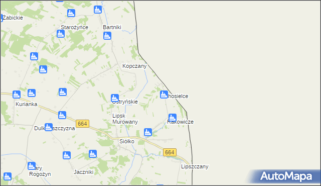 mapa Lichosielce, Lichosielce na mapie Targeo
