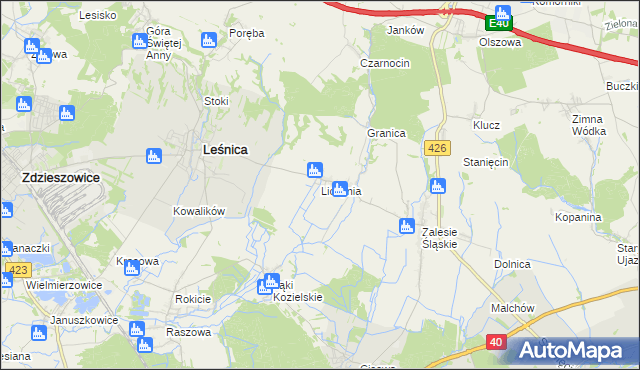 mapa Lichynia, Lichynia na mapie Targeo