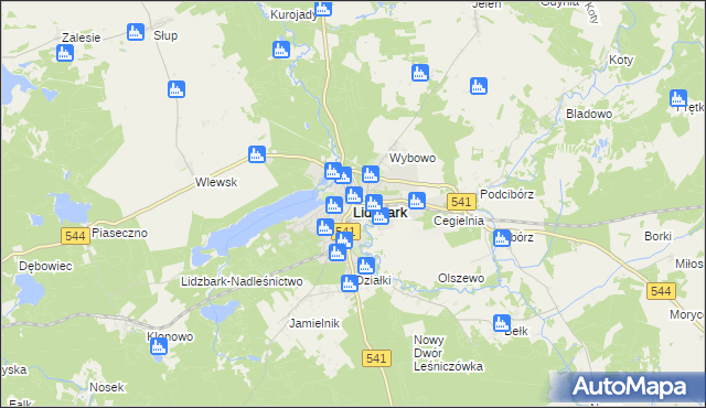 mapa Lidzbark, Lidzbark na mapie Targeo