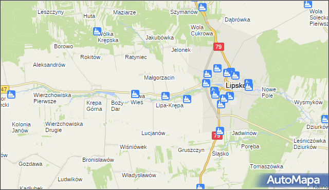 mapa Lipa-Miklas, Lipa-Miklas na mapie Targeo