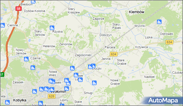 mapa Lipinki gmina Wołomin, Lipinki gmina Wołomin na mapie Targeo