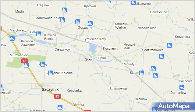 mapa Lipka gmina Szczytniki, Lipka gmina Szczytniki na mapie Targeo