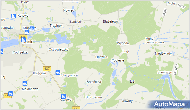 mapa Lipówka gmina Dolsk, Lipówka gmina Dolsk na mapie Targeo