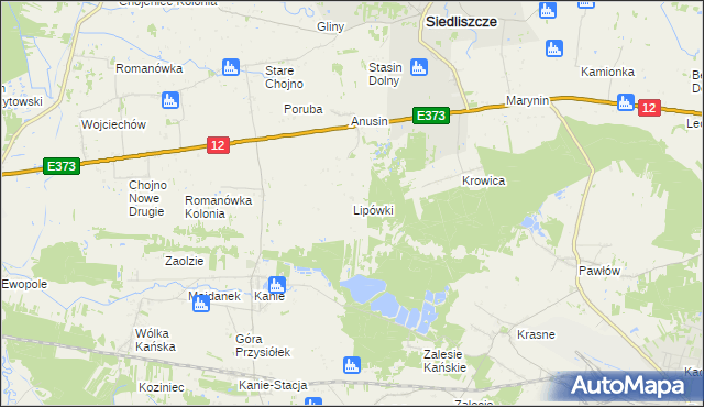 mapa Lipówki gmina Siedliszcze, Lipówki gmina Siedliszcze na mapie Targeo