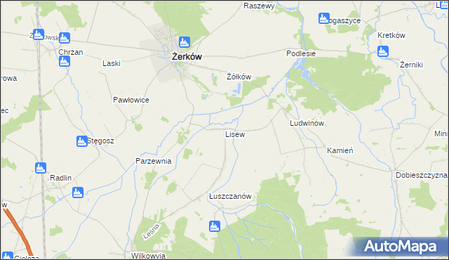 mapa Lisew, Lisew na mapie Targeo
