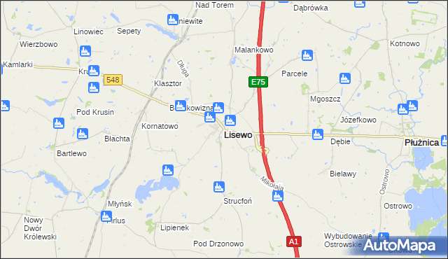 mapa Lisewo powiat chełmiński, Lisewo powiat chełmiński na mapie Targeo