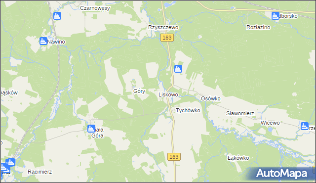 mapa Liskowo gmina Białogard, Liskowo gmina Białogard na mapie Targeo