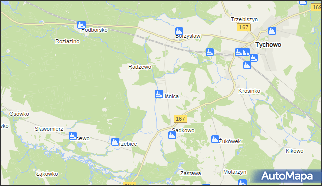 mapa Liśnica, Liśnica na mapie Targeo