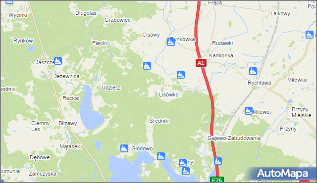 mapa Lisówko, Lisówko na mapie Targeo
