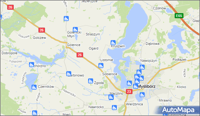 mapa Listomie, Listomie na mapie Targeo