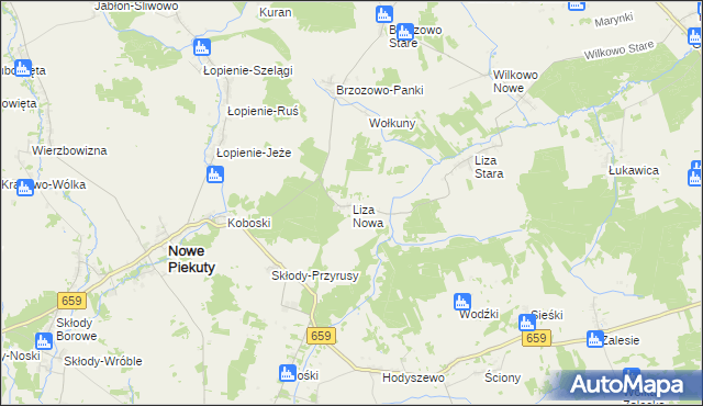 mapa Liza Nowa, Liza Nowa na mapie Targeo