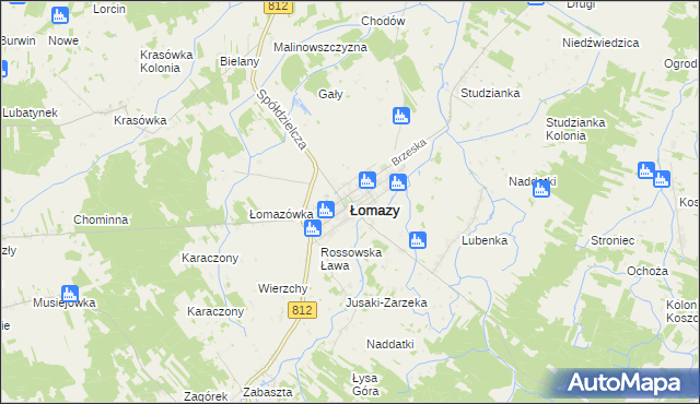 mapa Łomazy, Łomazy na mapie Targeo