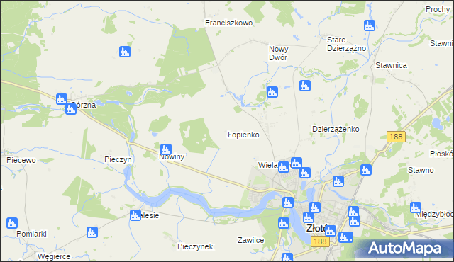 mapa Łopienko, Łopienko na mapie Targeo