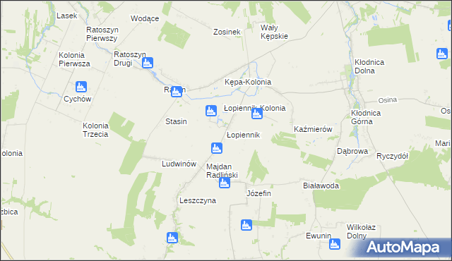 mapa Łopiennik, Łopiennik na mapie Targeo