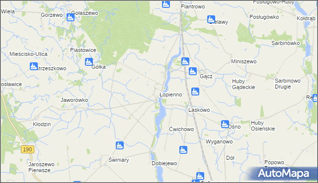 mapa Łopienno, Łopienno na mapie Targeo