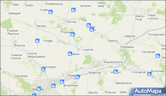 mapa Łowinia, Łowinia na mapie Targeo