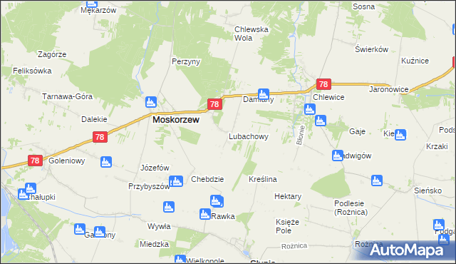 mapa Lubachowy, Lubachowy na mapie Targeo
