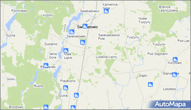 mapa Lubania-Lipiny, Lubania-Lipiny na mapie Targeo