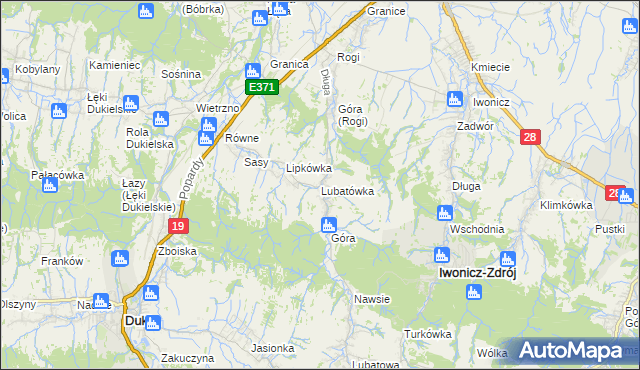 mapa Lubatówka, Lubatówka na mapie Targeo