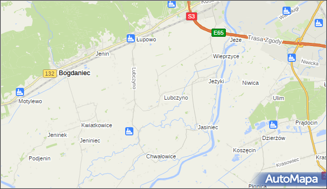 mapa Lubczyno, Lubczyno na mapie Targeo