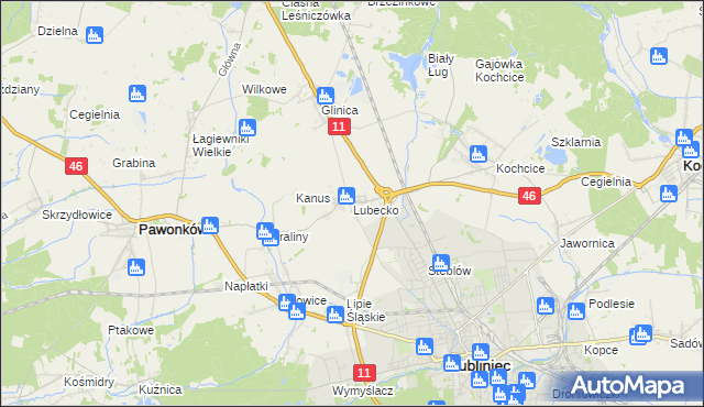 mapa Lubecko, Lubecko na mapie Targeo