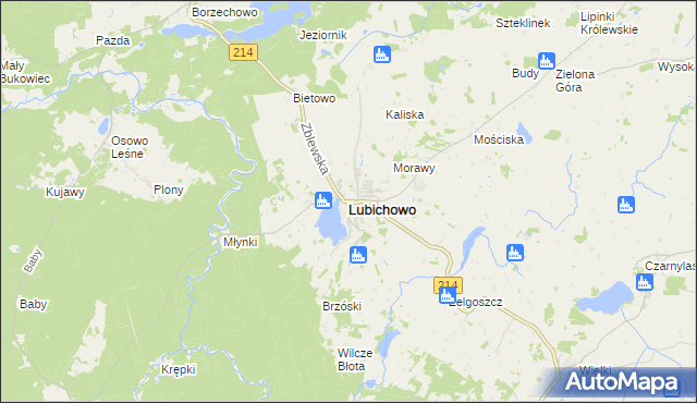 mapa Lubichowo, Lubichowo na mapie Targeo