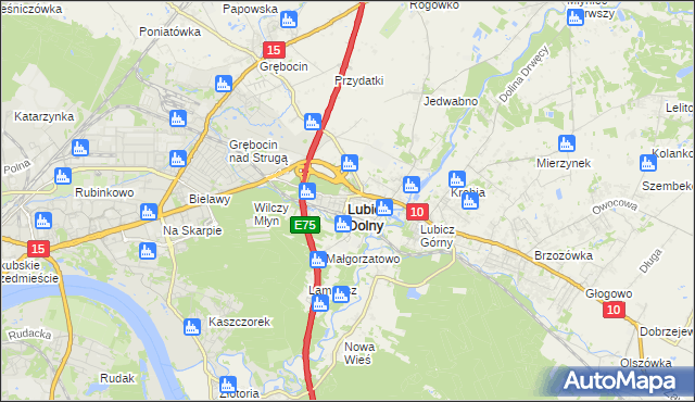 mapa Lubicz Dolny, Lubicz Dolny na mapie Targeo