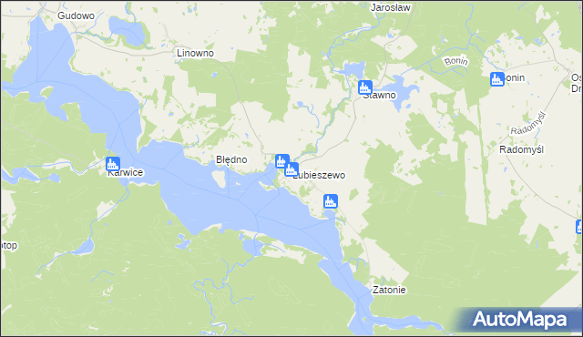 mapa Lubieszewo gmina Złocieniec, Lubieszewo gmina Złocieniec na mapie Targeo