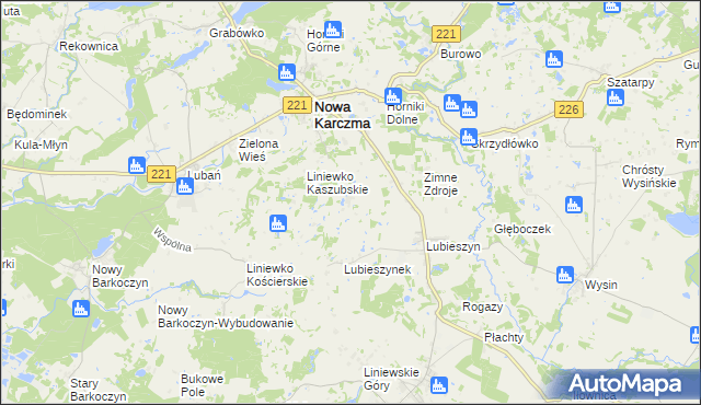 mapa Lubieszynek gmina Nowa Karczma, Lubieszynek gmina Nowa Karczma na mapie Targeo