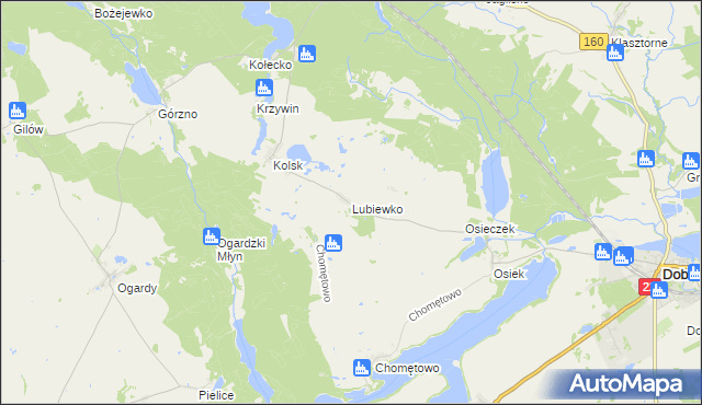 mapa Lubiewko, Lubiewko na mapie Targeo