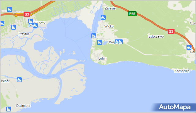 mapa Lubin gmina Międzyzdroje, Lubin gmina Międzyzdroje na mapie Targeo