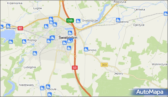 mapa Lubinicko, Lubinicko na mapie Targeo