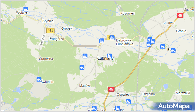 mapa Łubniany, Łubniany na mapie Targeo