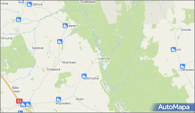 mapa Lubnica gmina Okonek, Lubnica gmina Okonek na mapie Targeo