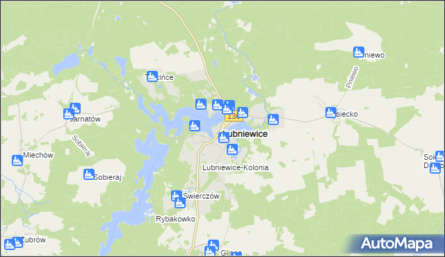 mapa Lubniewice, Lubniewice na mapie Targeo