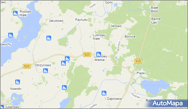 mapa Lubnowy Wielkie, Lubnowy Wielkie na mapie Targeo