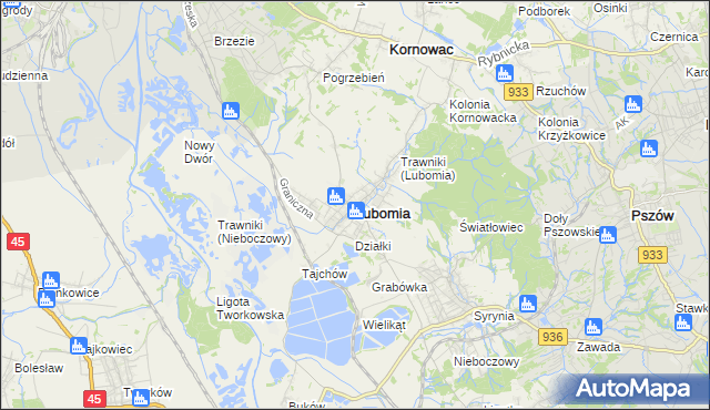mapa Lubomia, Lubomia na mapie Targeo