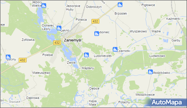mapa Lubonieczek, Lubonieczek na mapie Targeo