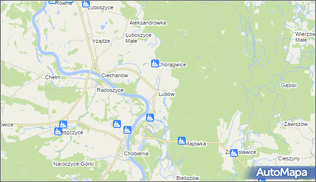 mapa Lubów gmina Jemielno, Lubów gmina Jemielno na mapie Targeo
