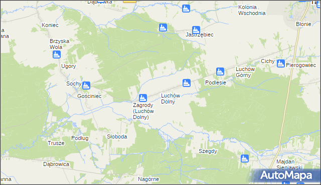 mapa Luchów Dolny, Luchów Dolny na mapie Targeo