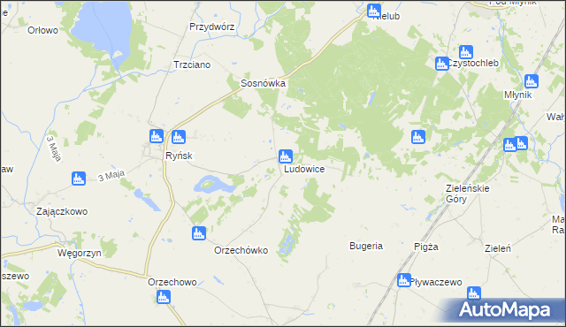 mapa Ludowice, Ludowice na mapie Targeo