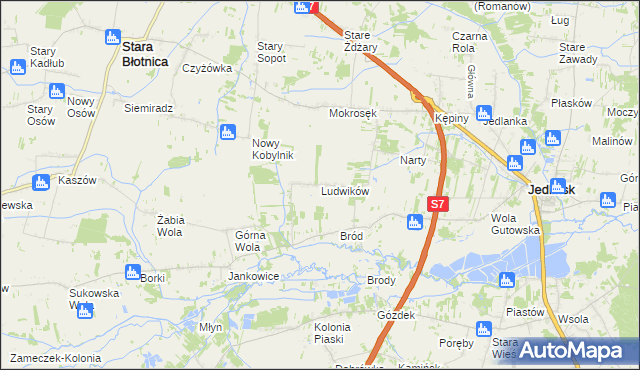 mapa Ludwików gmina Jedlińsk, Ludwików gmina Jedlińsk na mapie Targeo
