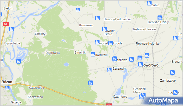 mapa Ludwinowo gmina Goworowo, Ludwinowo gmina Goworowo na mapie Targeo