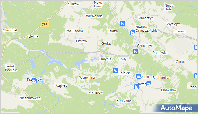 mapa Ludynia, Ludynia na mapie Targeo