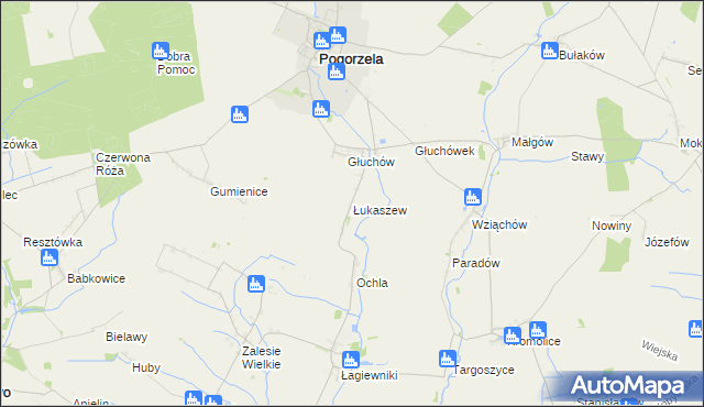 mapa Łukaszew, Łukaszew na mapie Targeo