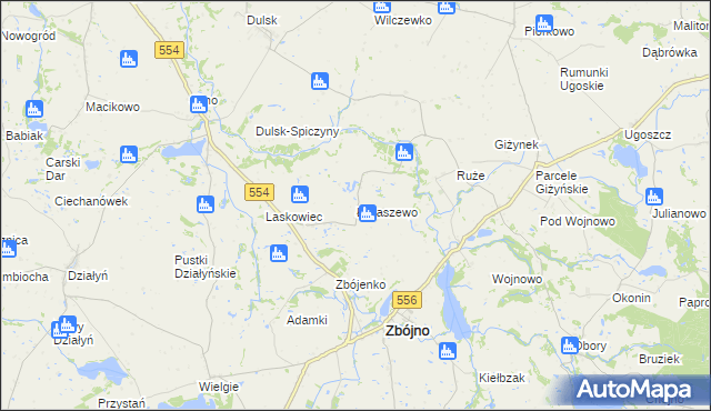 mapa Łukaszewo gmina Zbójno, Łukaszewo gmina Zbójno na mapie Targeo