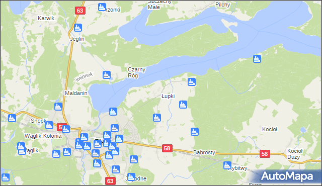 mapa Łupki gmina Pisz, Łupki gmina Pisz na mapie Targeo