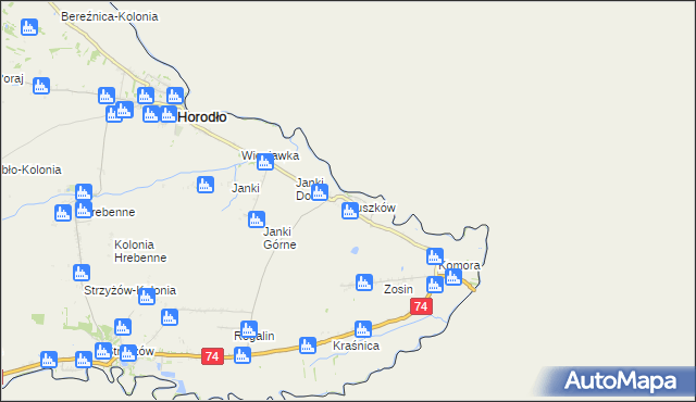 mapa Łuszków, Łuszków na mapie Targeo